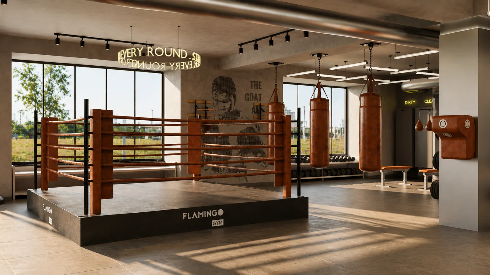 Flamingo Gym — Spor ve Wellness projesi, iç mekân görseli 4
